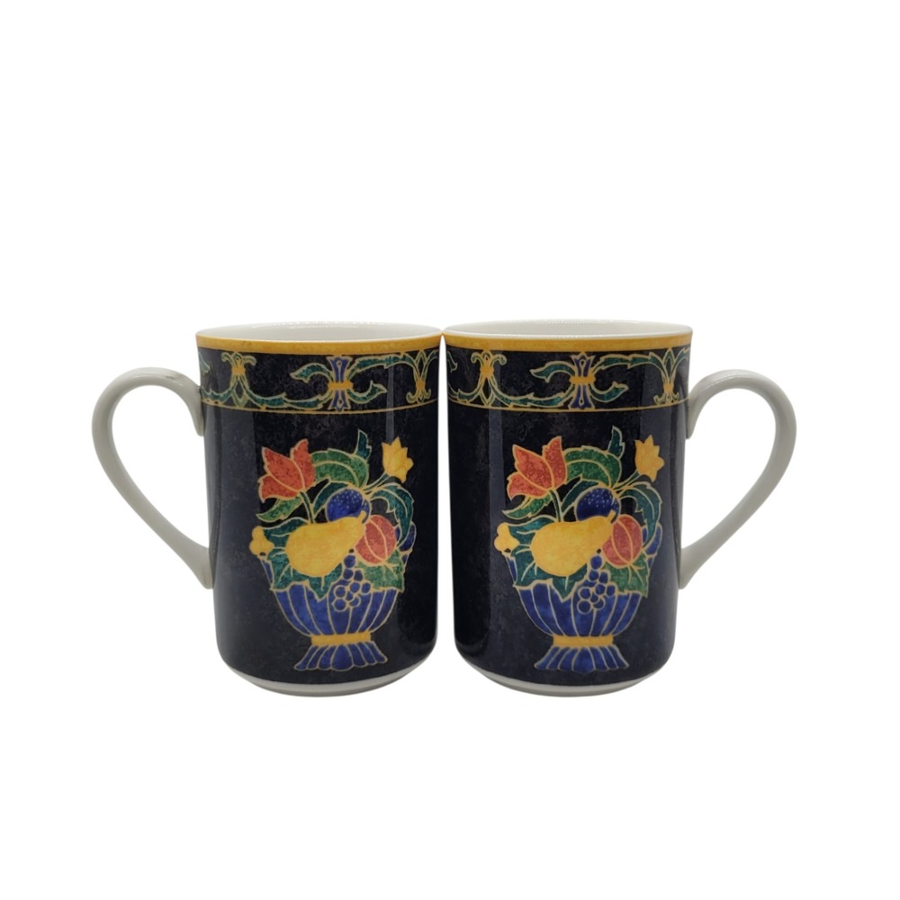 Victoria & Beale Napoli Porcelain Coffee Mugs Fruit Set of 2‎